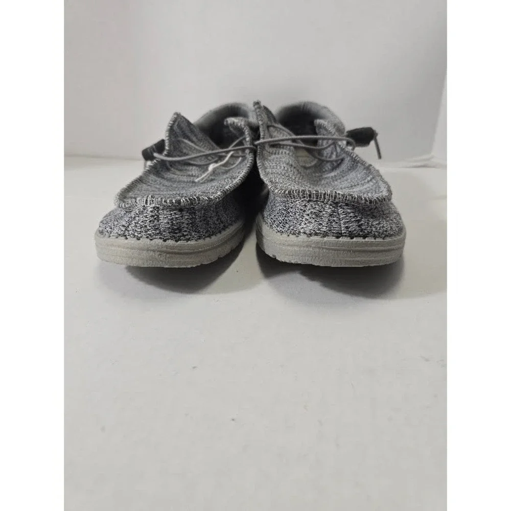 Hey Dude Wally B Sox Mens 11 Grey Excellent Knit Slip On Loafers 111033000